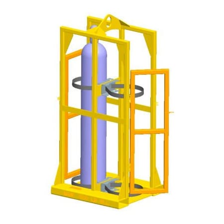 Machining & Welding By Olsen M&W Cylinder Bottle Lifter 16307 - 2 Cylinders, 26"W x 64-1/2"H, 750 Lb. Capacity 16307